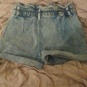 Kids Acid Washed Paperbag Shorts